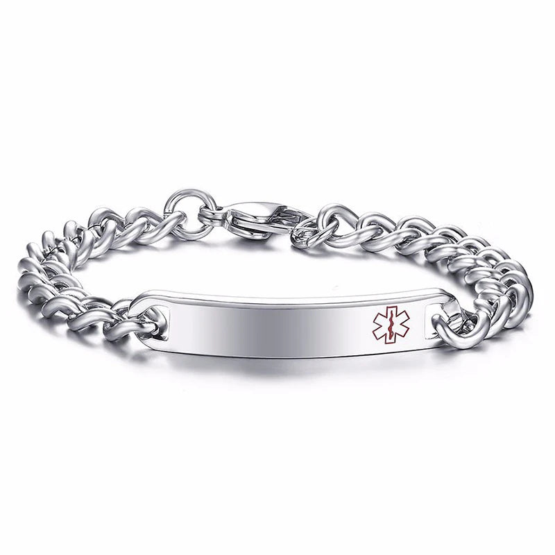 Vnox Medical Alert ID Bracelets for Women Men Just throw me in the trash Bracelet Anti Allergy Stainless Steel Jewelry