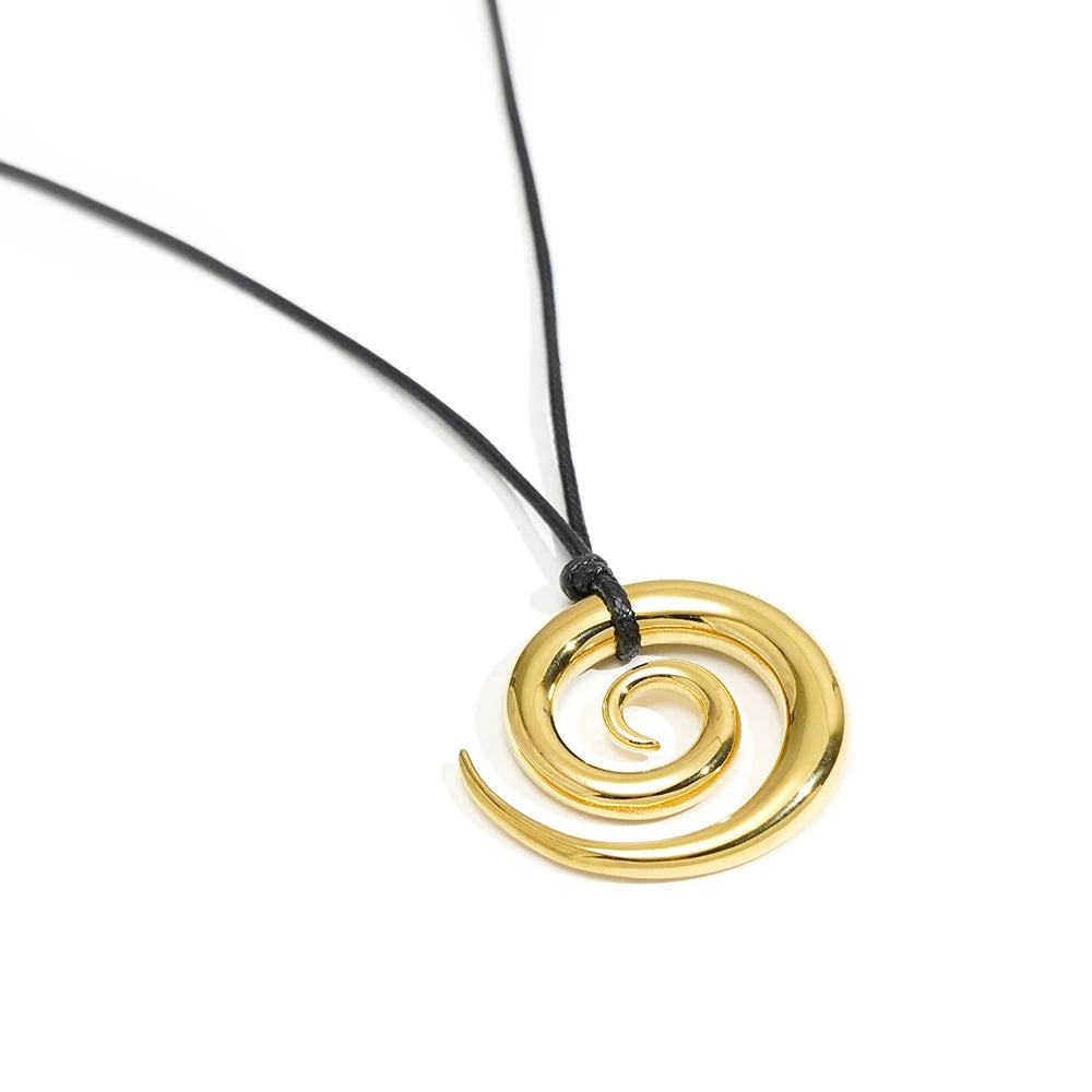 ENFASHION Para Mujer Spiral Pendant Chain Necklace For Women's Stainless steel 18K Plated Gold Fashion Jewelry Dailywear P253556