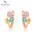 Xuping Jewelry Charm Gift Promotion Copper Alloy Fashion Flower Shaped Gold Color Huggies Earring for Women Girl Gift X000011853