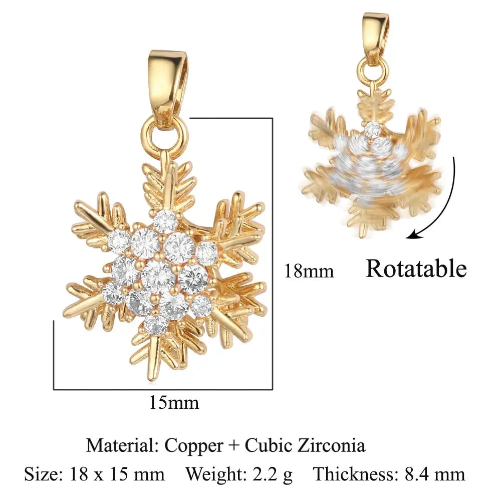 Elegant Sunflower Ani Stress Anxiety Zircon Fidget Pendant Spinning Rotatable Charms DIY Jewelry Necklace Pendants
