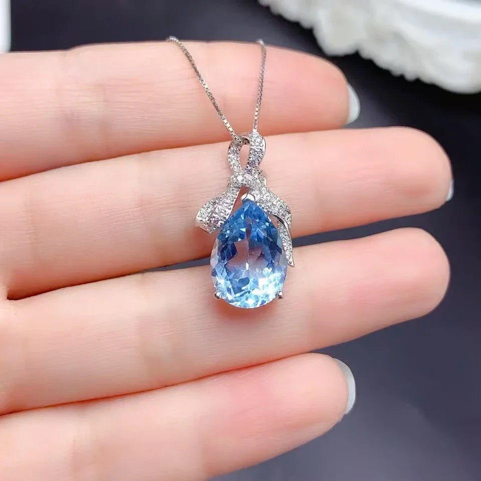 Natural Amethyst Pendant for Party 10mm*14mm VVS Grade topaz 925 Silver gemstone Jewelry with 18K gold plating