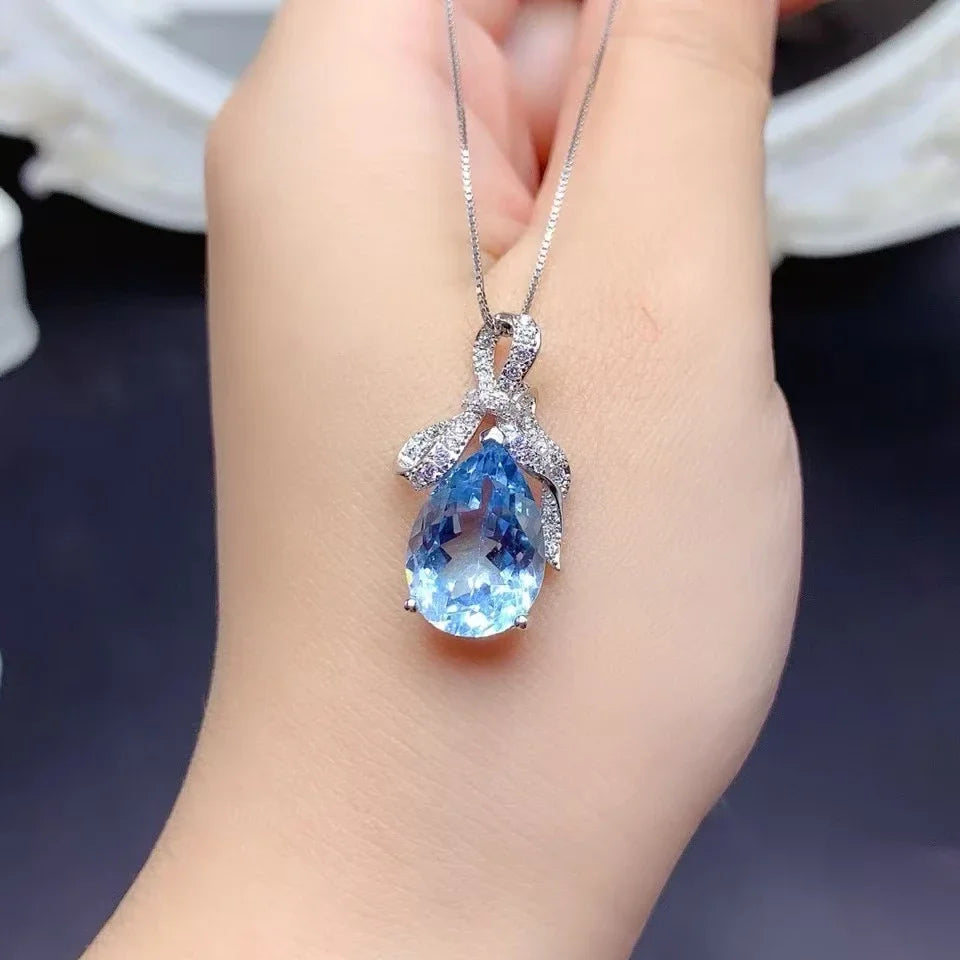 Natural Amethyst Pendant for Party 10mm*14mm VVS Grade topaz 925 Silver gemstone Jewelry with 18K gold plating