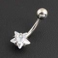 Star Zircon Jeweled Style Belly Button Ring  Navel Rings Piercing 316L Stainless steel Body Piercing Jewelry Gift