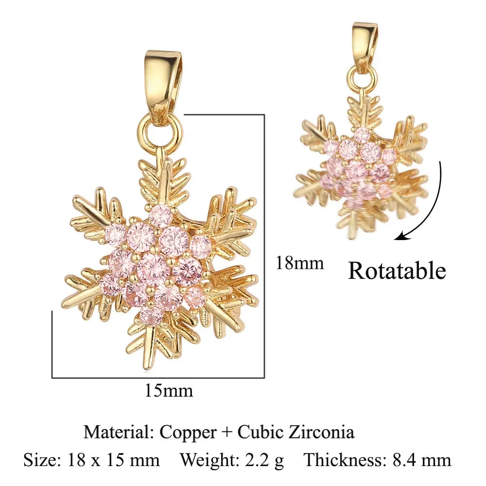 Elegant Sunflower Ani Stress Anxiety Zircon Fidget Pendant Spinning Rotatable Charms DIY Jewelry Necklace Pendants