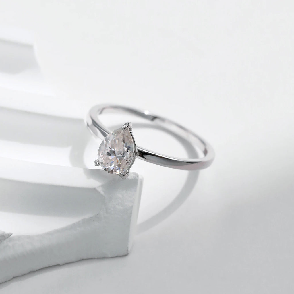 MODIAN D Color Pear Cut Moissanite Ring 925 Sterling Silver Water Drop Lab Diamond Wedding Rings For Women Wedding Fine Jewelry