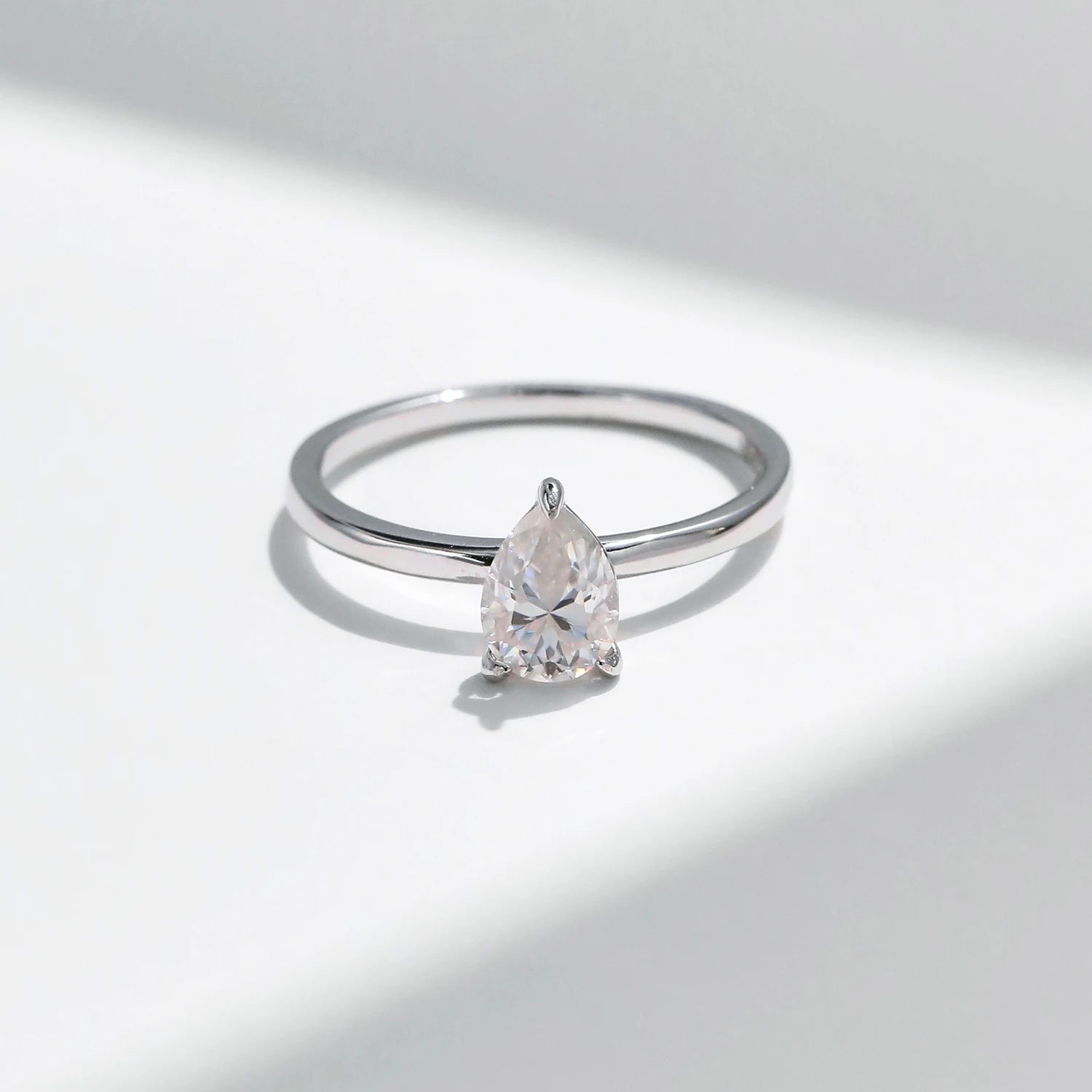 MODIAN D Color Pear Cut Moissanite Ring 925 Sterling Silver Water Drop Lab Diamond Wedding Rings For Women Wedding Fine Jewelry