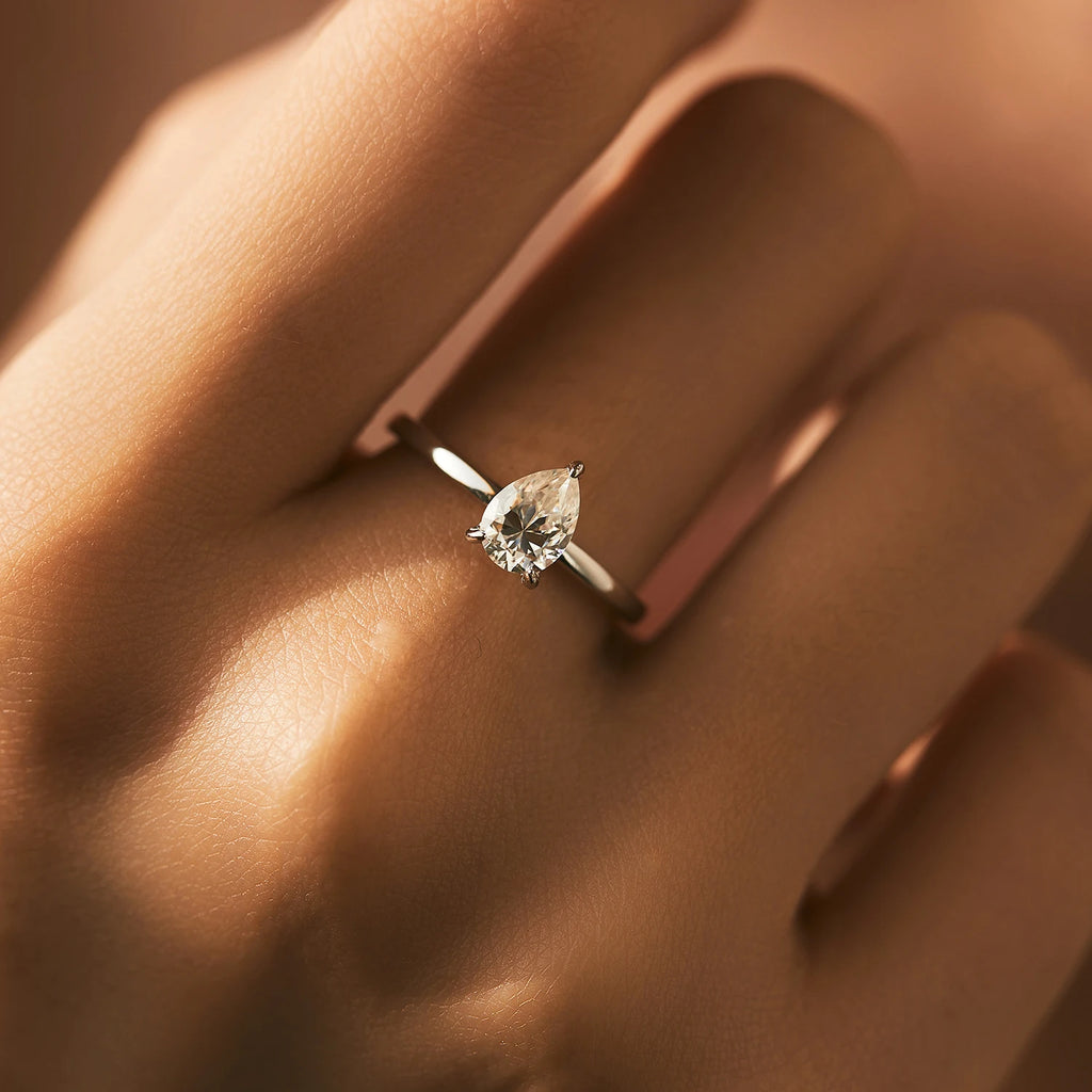 MODIAN D Color Pear Cut Moissanite Ring 925 Sterling Silver Water Drop Lab Diamond Wedding Rings For Women Wedding Fine Jewelry