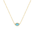 ROXI 925 Sterling Silver Ellipse Natural Turquoise Pendant Necklace For Women Clavicle Chain Delicate Wedding Party Jewelry Gift