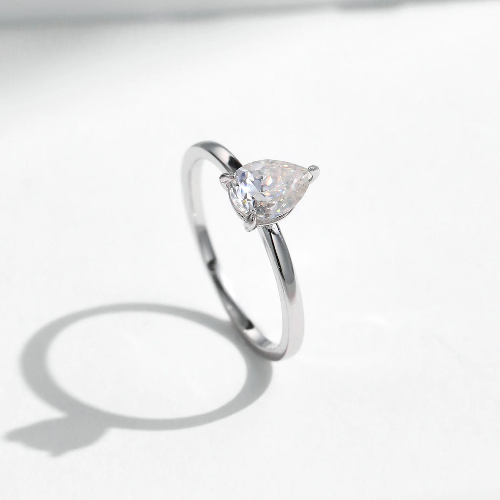 MODIAN D Color Pear Cut Moissanite Ring 925 Sterling Silver Water Drop Lab Diamond Wedding Rings For Women Wedding Fine Jewelry
