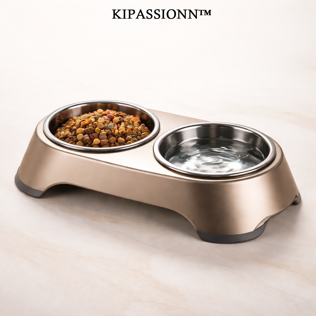 KIPASSIONN™ Elite Duo Pet Feeding Platform  Smart design for cleaner, calmer mealtimes.